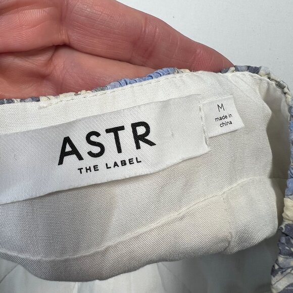 ASTR the Label Larissa Floral Bubble Mini Dress Corset Blue White Medium - Picture 9 of 16